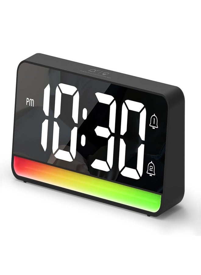 ALANAS 7" Large Digital Alarm Clock with RGB Color Changing Night Light，Dual Alarms, USB Charging, Snooze, Adjustable Brightness, Loud for Heavy Sleepers for Bedroom, Desk, Kids, Teens, Adults - Image 1